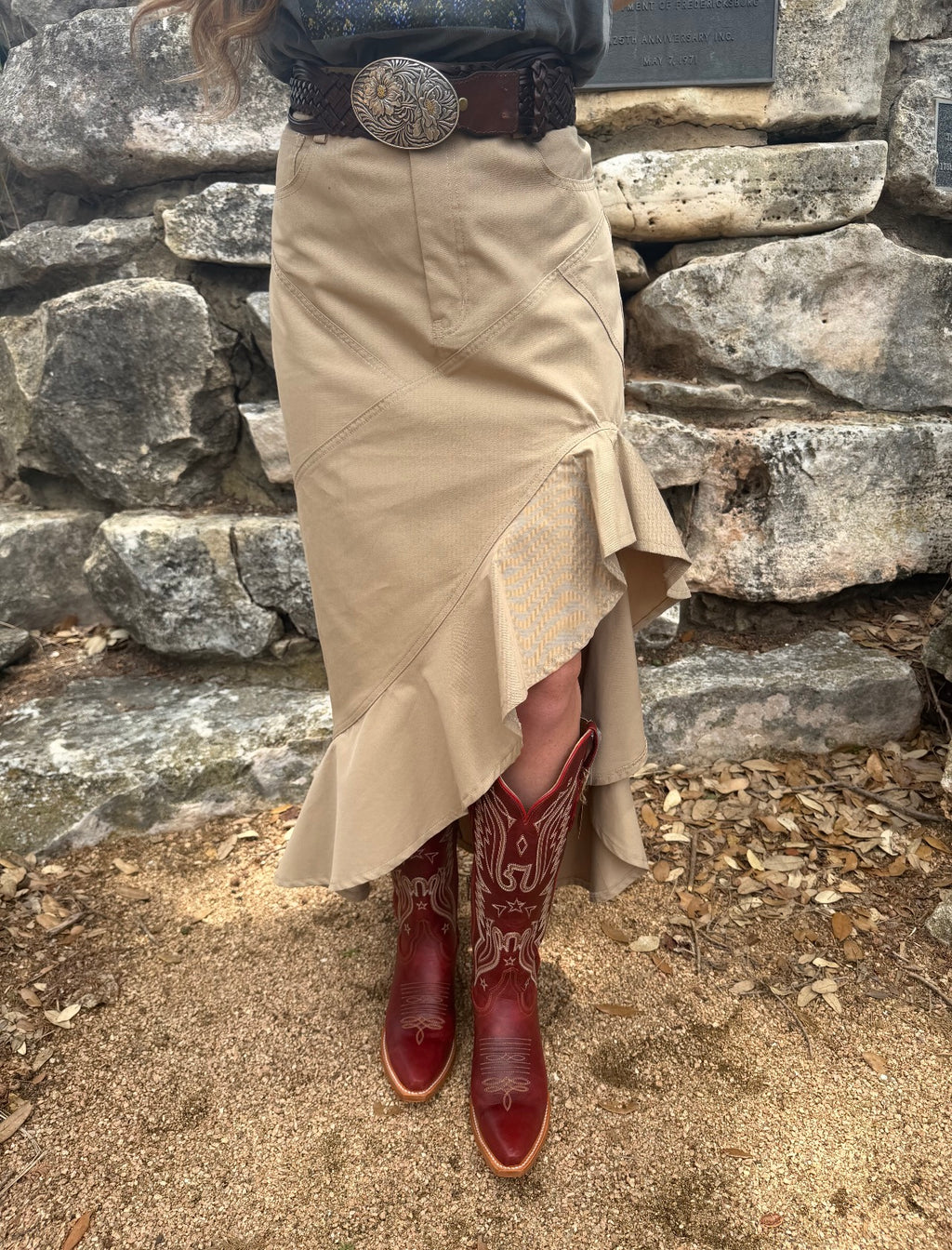 Desert Drift Ruffle Maxi Skirt