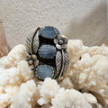 3 stone floral ring