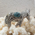 German Silver & Turquoise Burro Ring