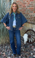Denim Cape Jacket