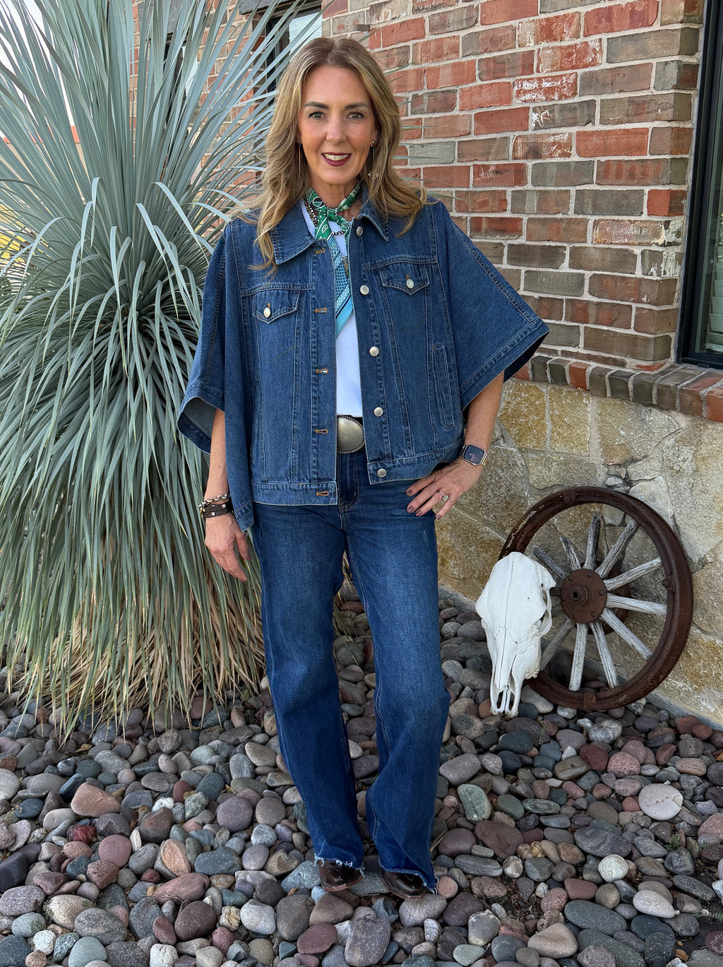 Denim Cape Jacket
