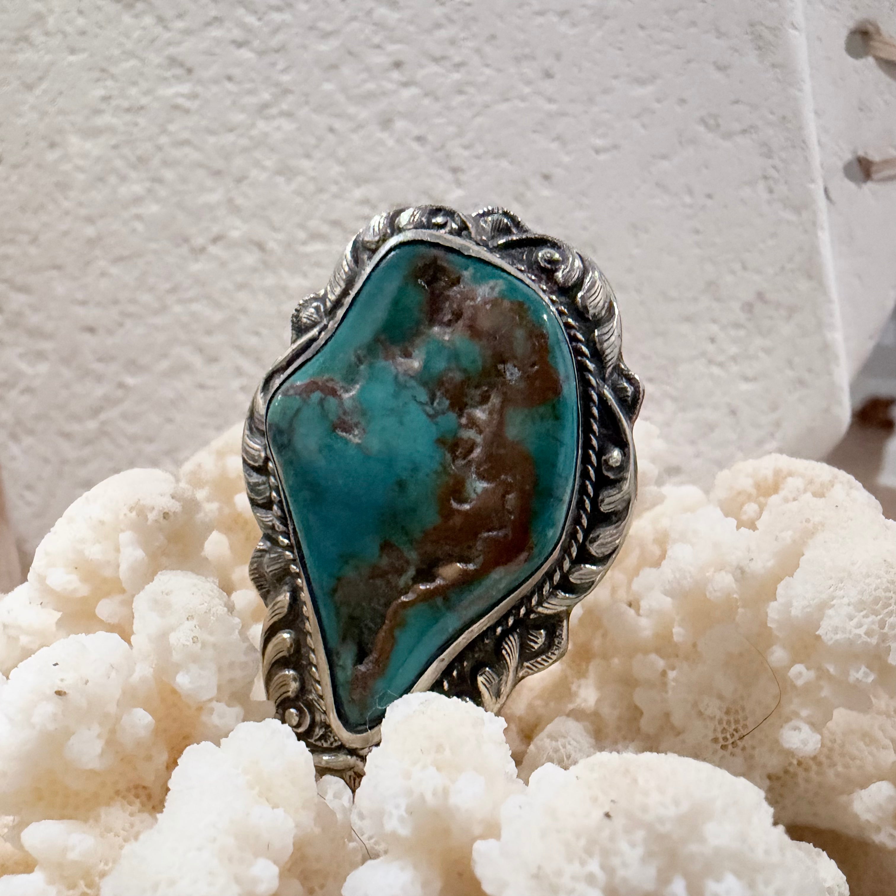 Rustic Earth Turquoise Statement Ring