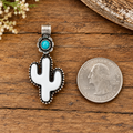 Bone Catus Pendant with Turquoise