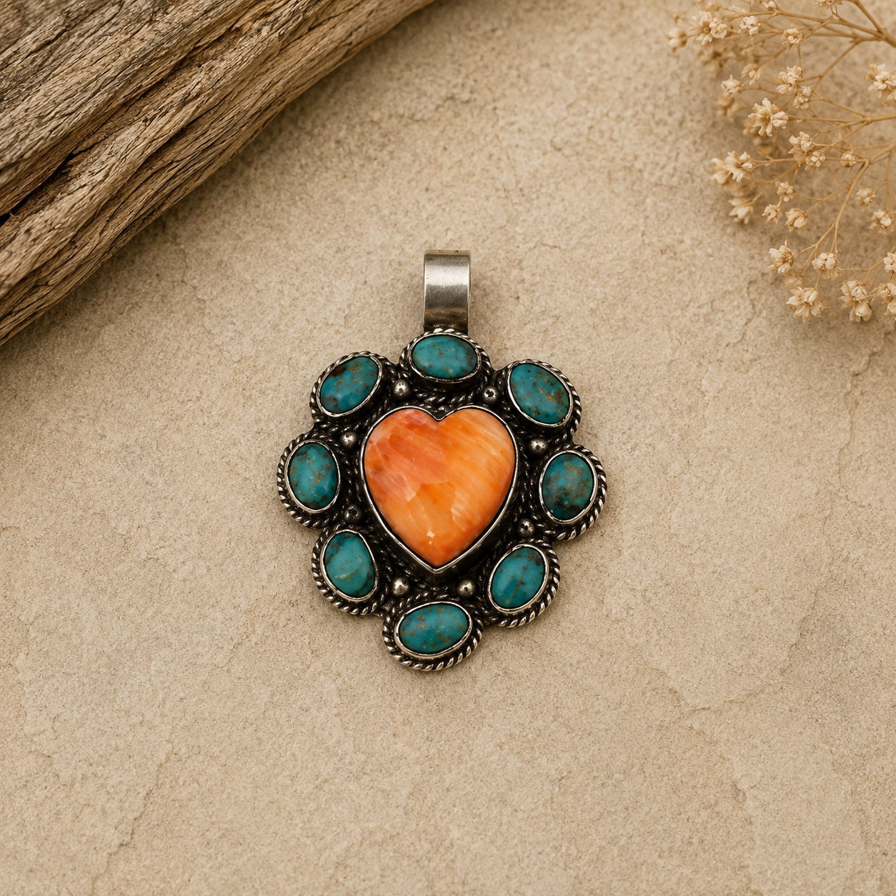 Turquoise & Spiney Oyster Heart