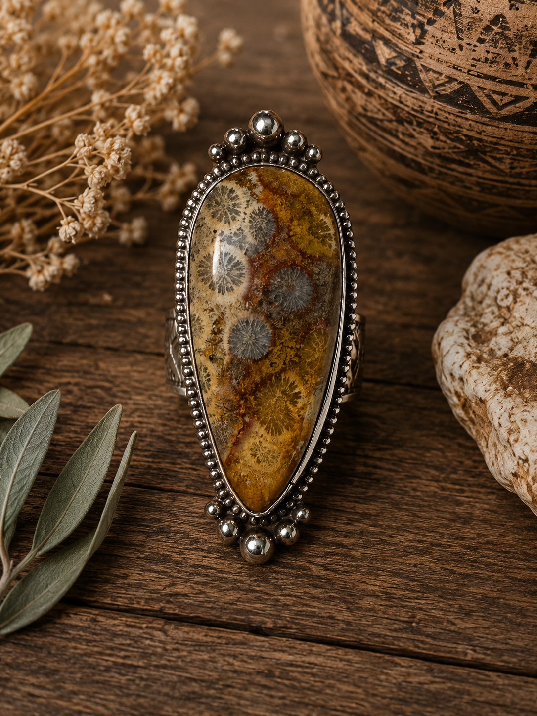 Fossil Statement Ring