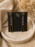 V2 Mixed Metal Earrings