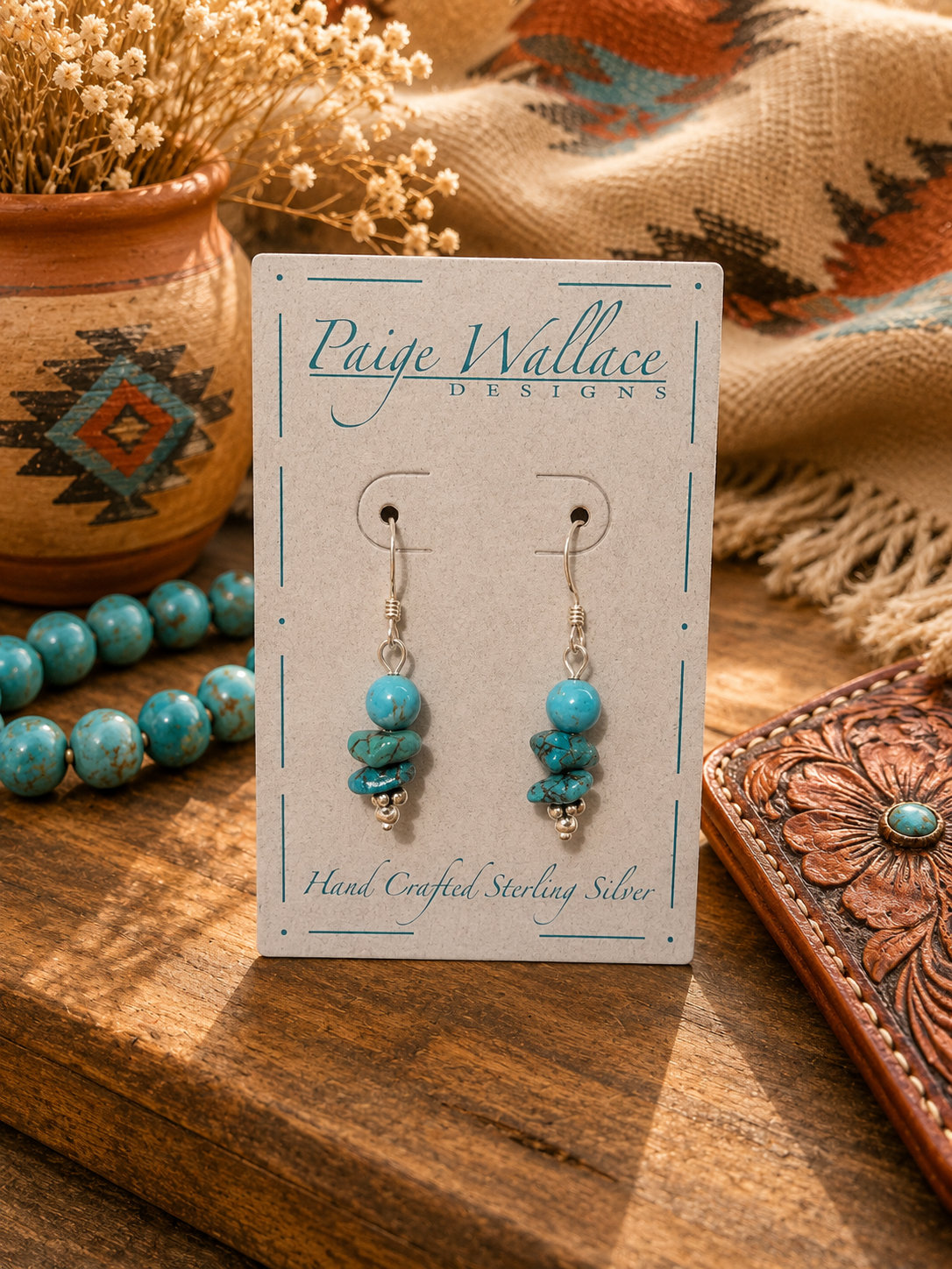 Paige Wallace Turquoise Drop Earrings