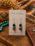 Paige Wallace Turquoise, Onyx, and Tigers Eye Earrings
