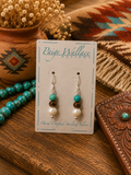 Paige Wallace Turquoise, Tiger's Eye and Pearl Earrings