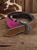 Tooled Suede Hot Pink Belt