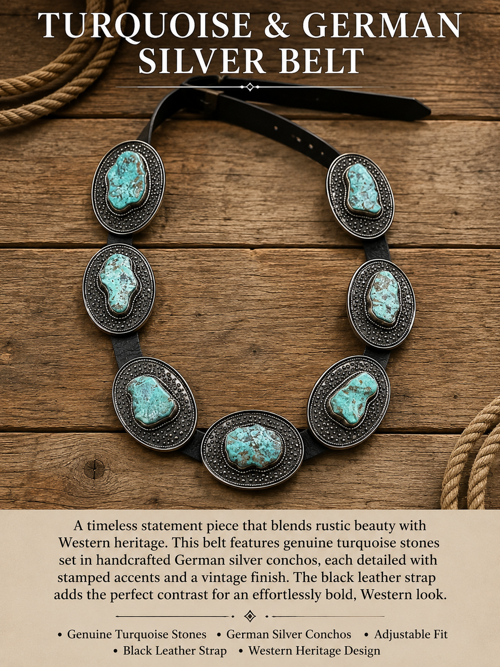 Turquoise Concho Belt