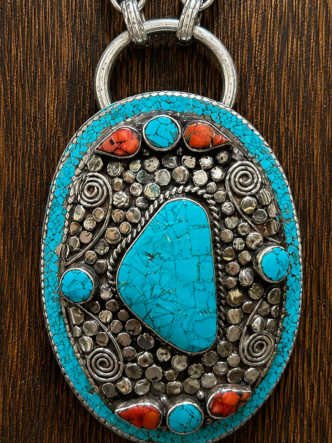 V2 Vintage Turquoise Buckle Necklace
