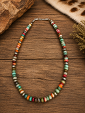 Multi Color Bead & Navajo Pearl Necklace
