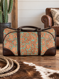 Tooled leather Duffle Bag