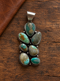 Sterling Silver Seven-Stone Turquoise Cluster Pendant