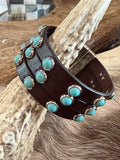 Leather and Turquoise Studded Bracelet