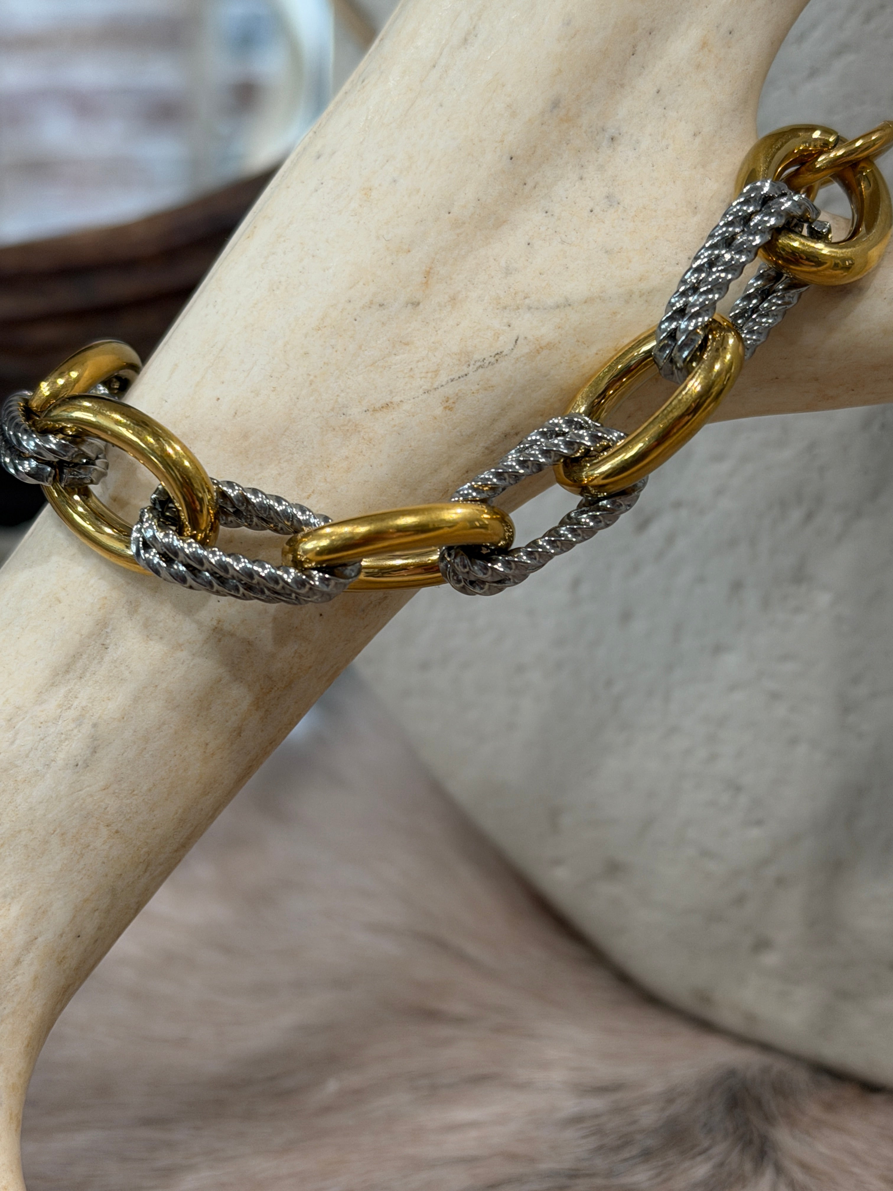 Mixed Metal Link Bracelet