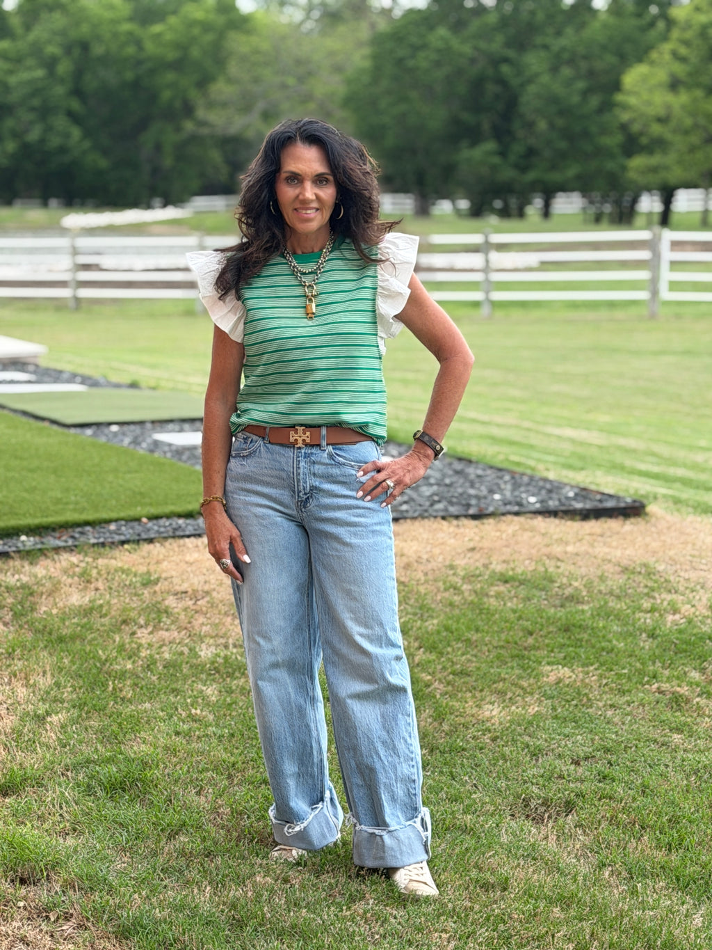 Super High Rise Cuffed Baggy Wide Leg Jeans