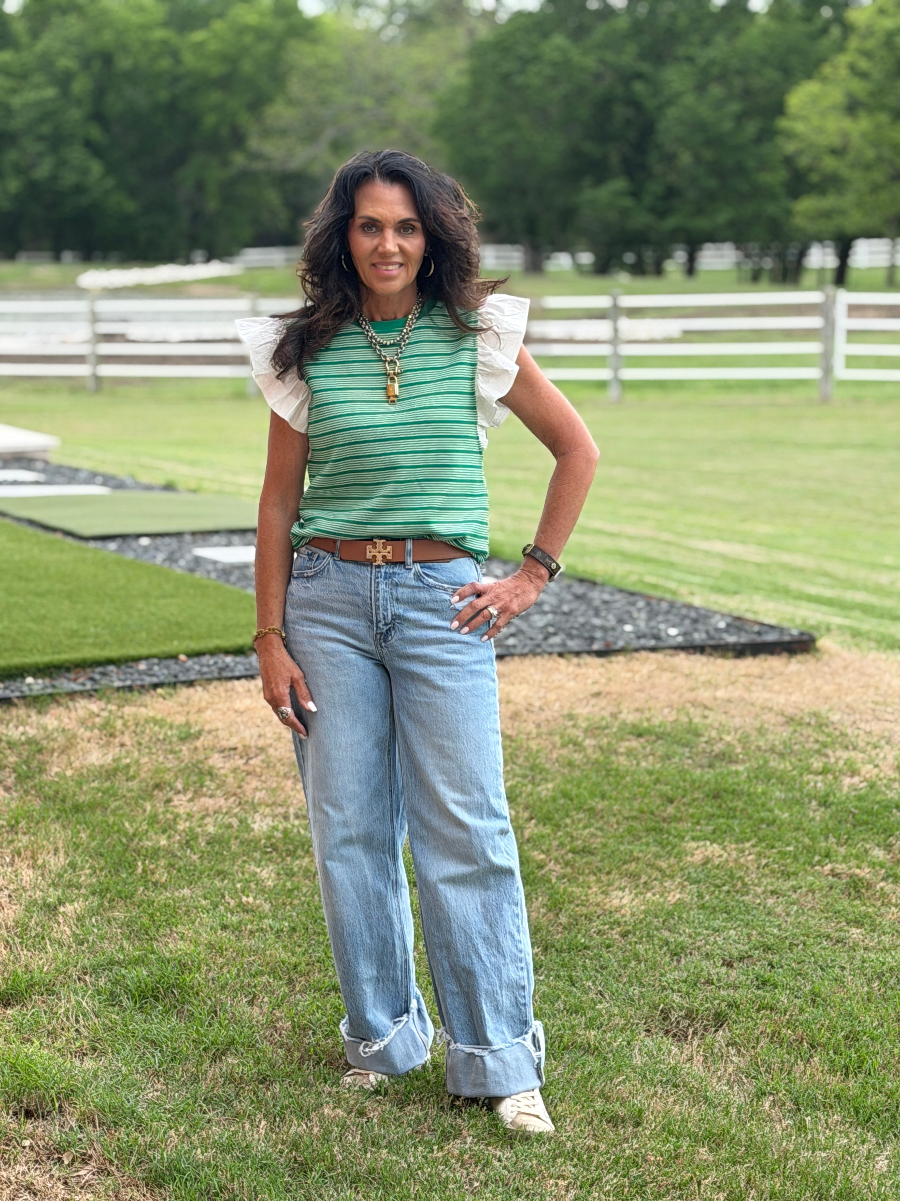 Super High Rise Cuffed Baggy Wide Leg Jeans