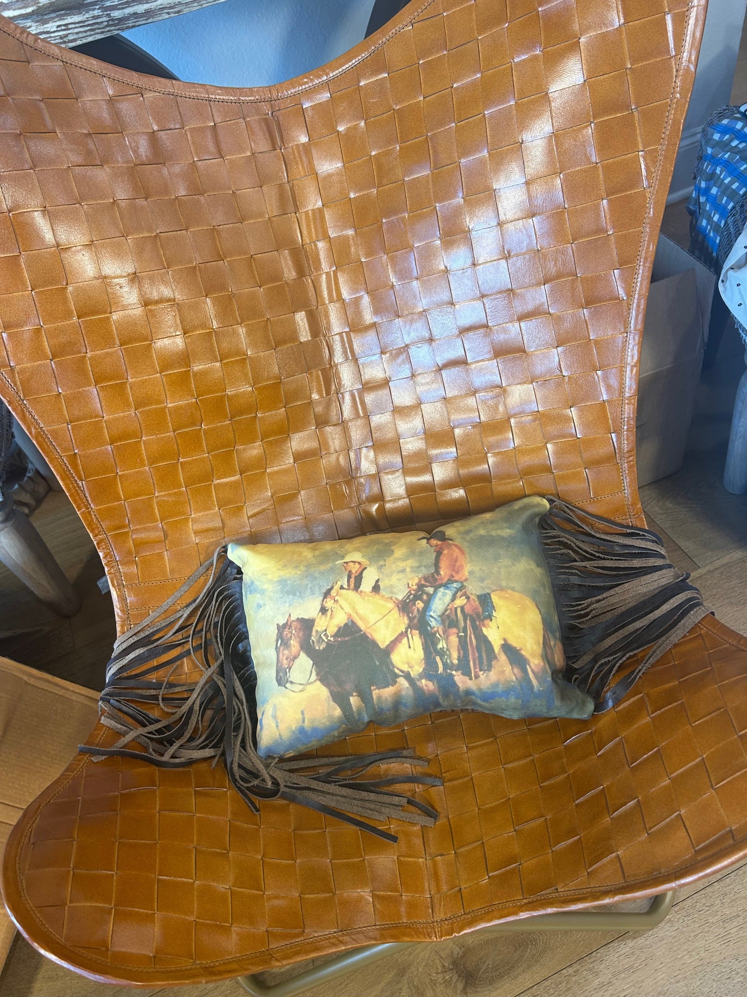 Pillow Cowboys Leather Fringe