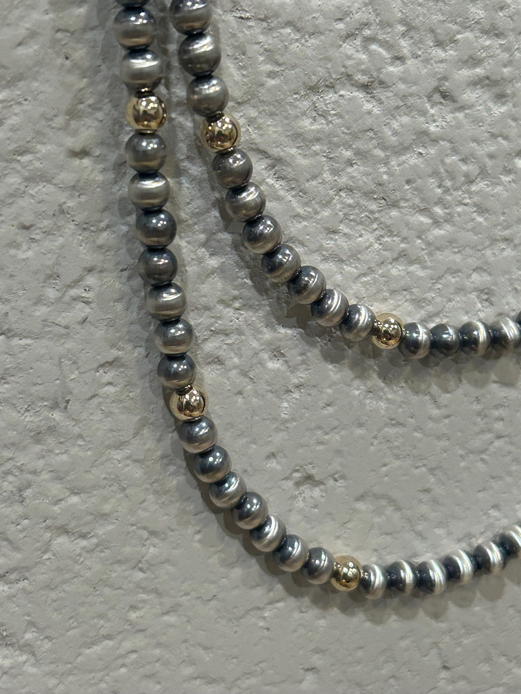 Mixed metal Navajo pearls