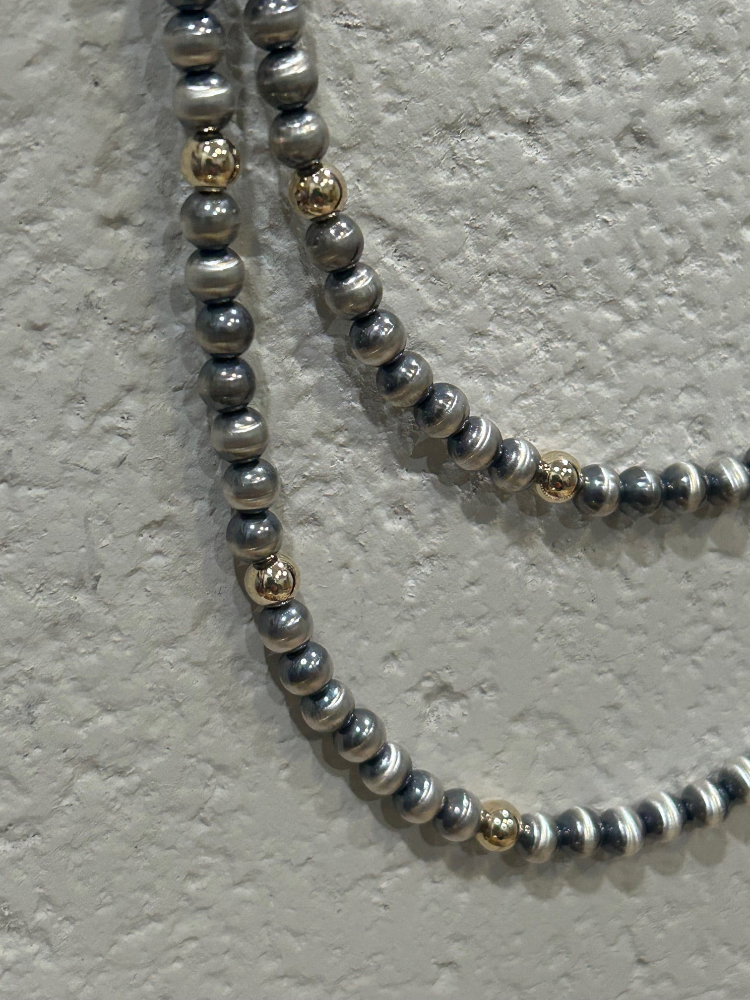 Mixed metal Navajo pearls
