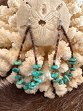 Turquoise & Heishi Bead Drop Earrings