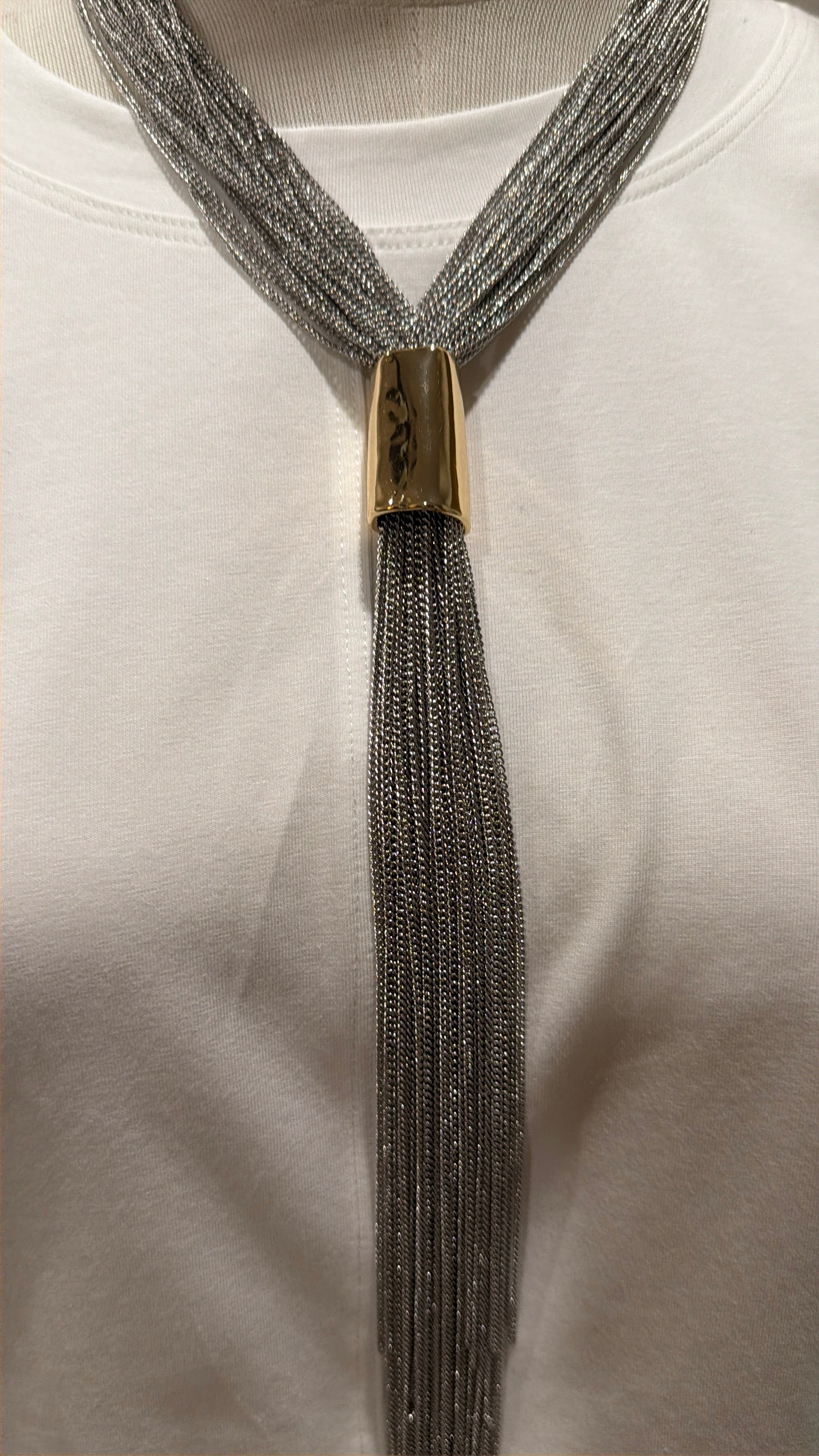 Silver Chain Tassel Necklace