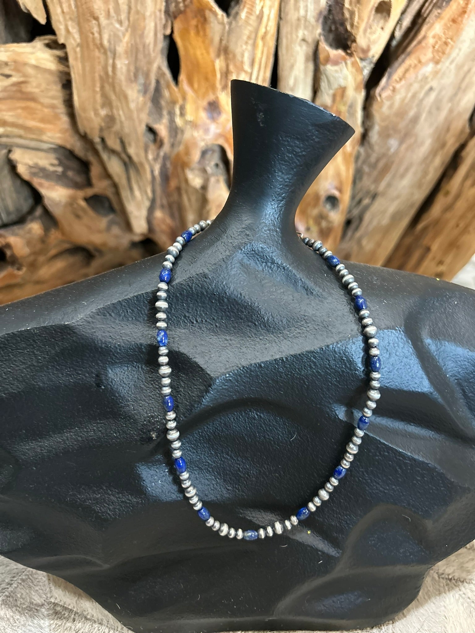 Navajo Pearl & Blue Lapis Necklace