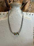 Navajo Pearl with Turquoise Drop Necklace