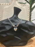 Silver Heart Chain Necklace