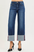 Risen Denim Jeans with Cuff