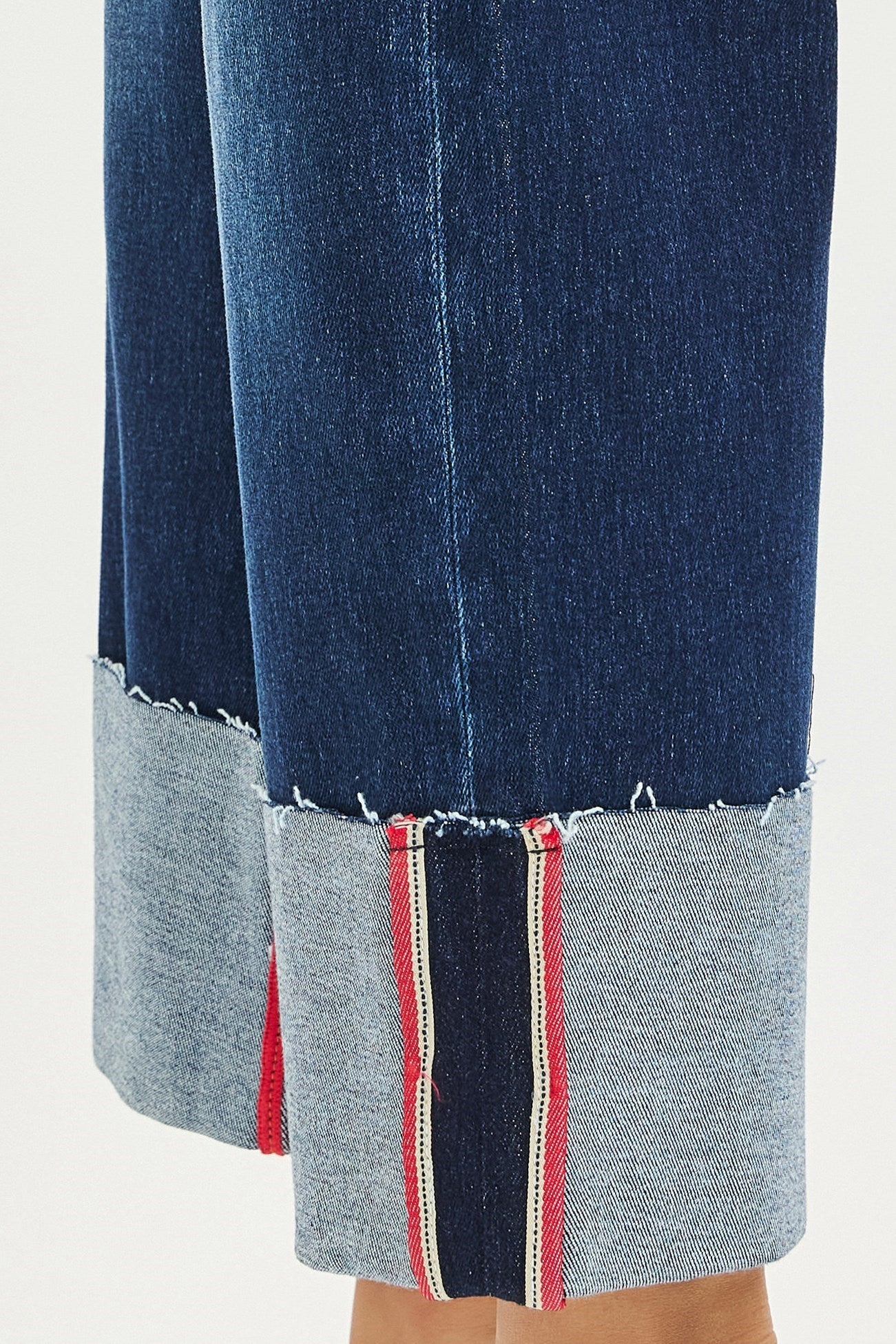 Risen Denim Jeans with Cuff
