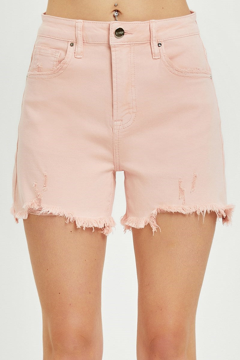 Pink High Rise  Shorts