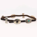 Silver Concho Leather Belt