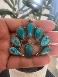 Turquoise Squash Blossom Pendant