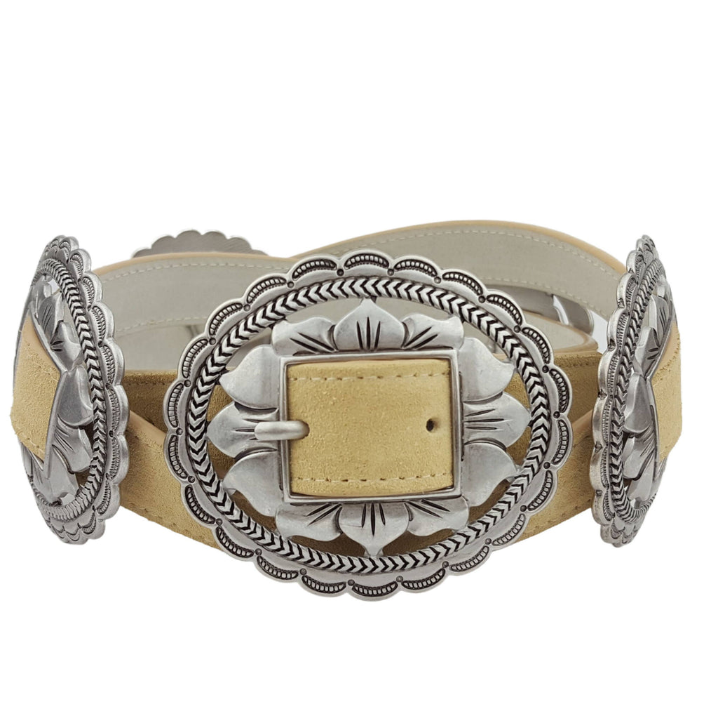 Genuine Suede Concho Belt