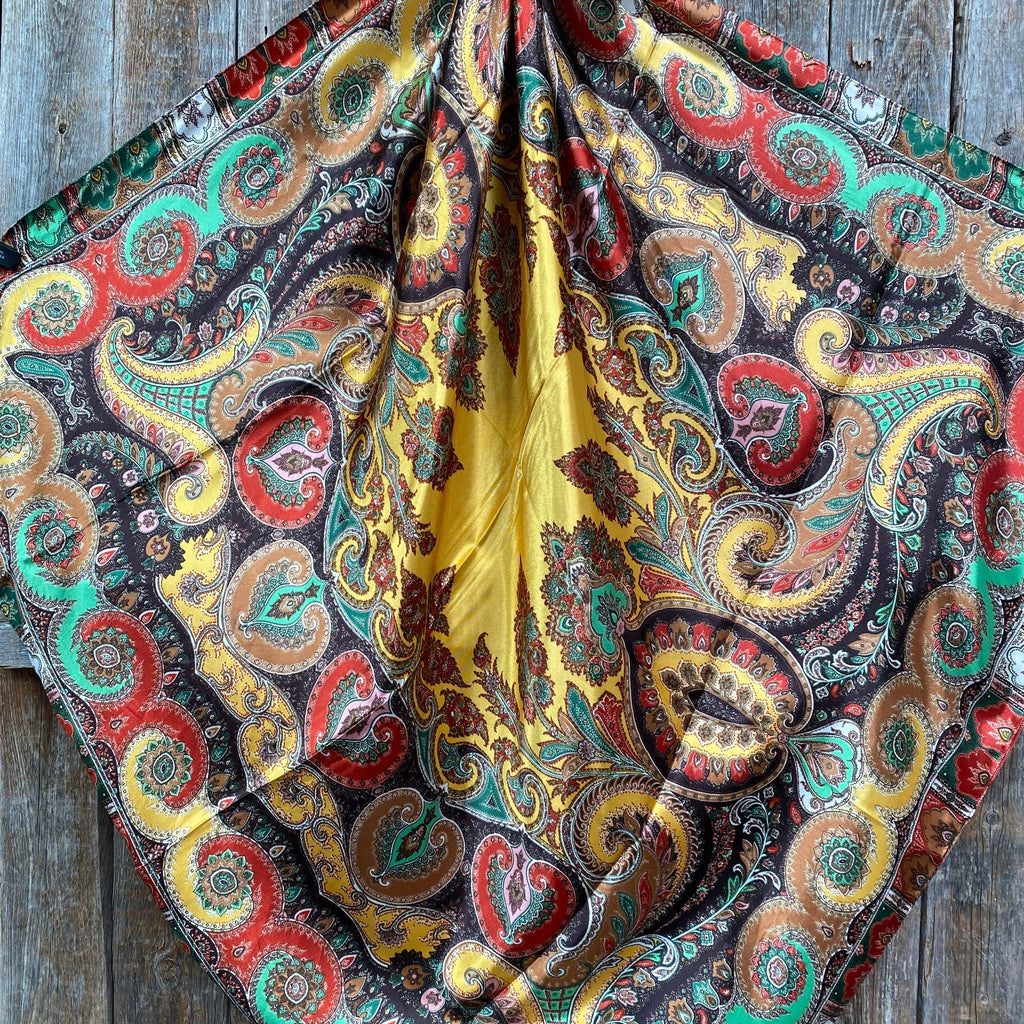 35X35"  Multi-Colored Paisley Wild Rag
