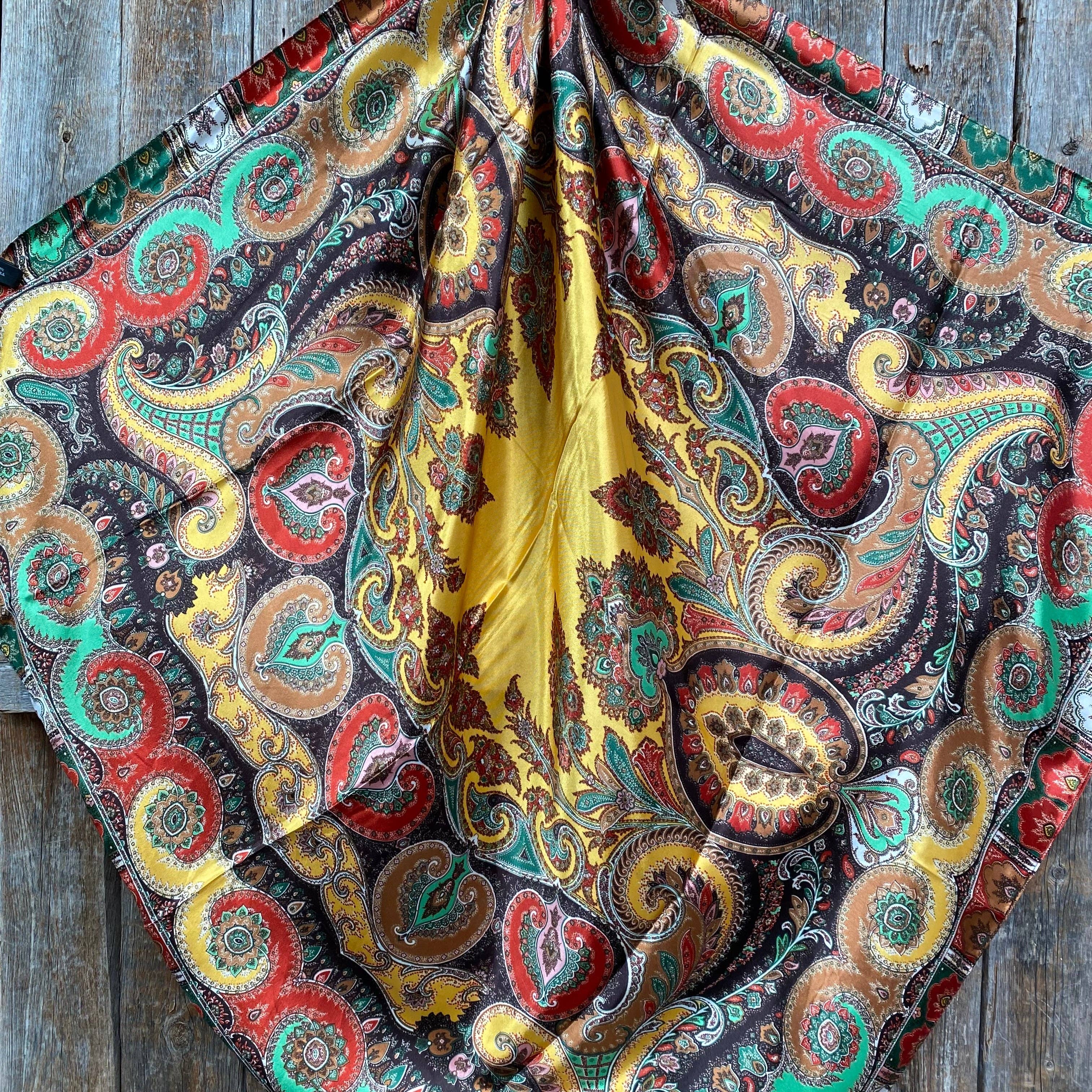 35X35"  Multi-Colored Paisley Wild Rag