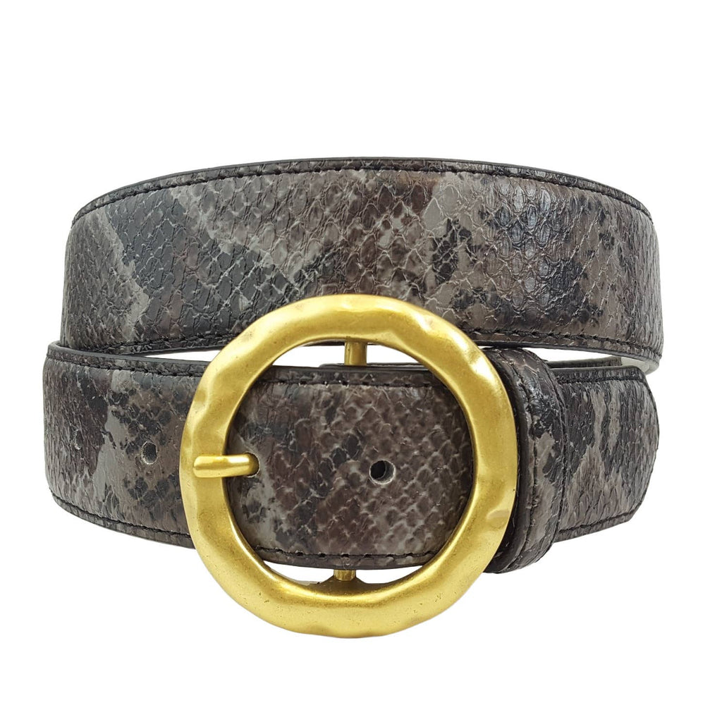 Snake print with Round Buckle