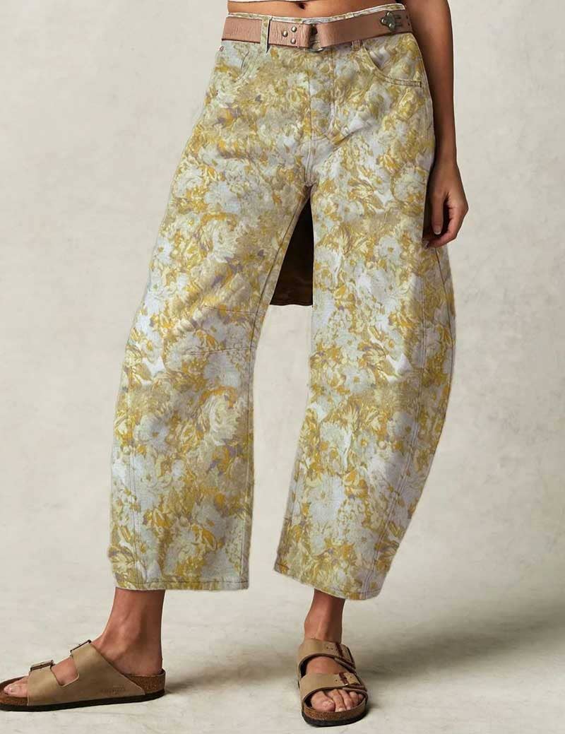 Love Print Loose Midi Waist Jeans DP25A476