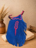 Blue/pink Suede Kids Chaps-Small