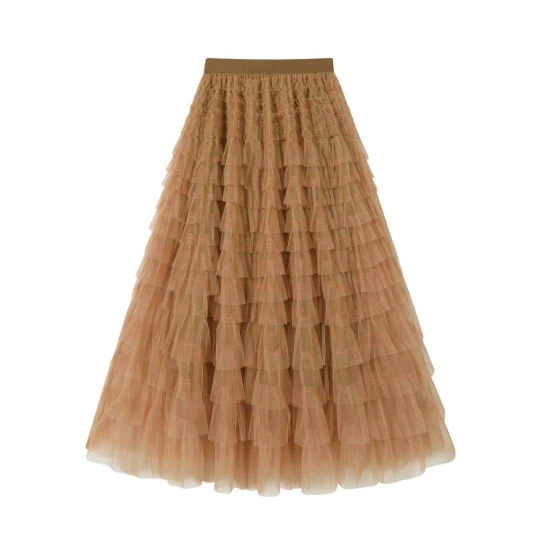 Mesh Tiered Skirt