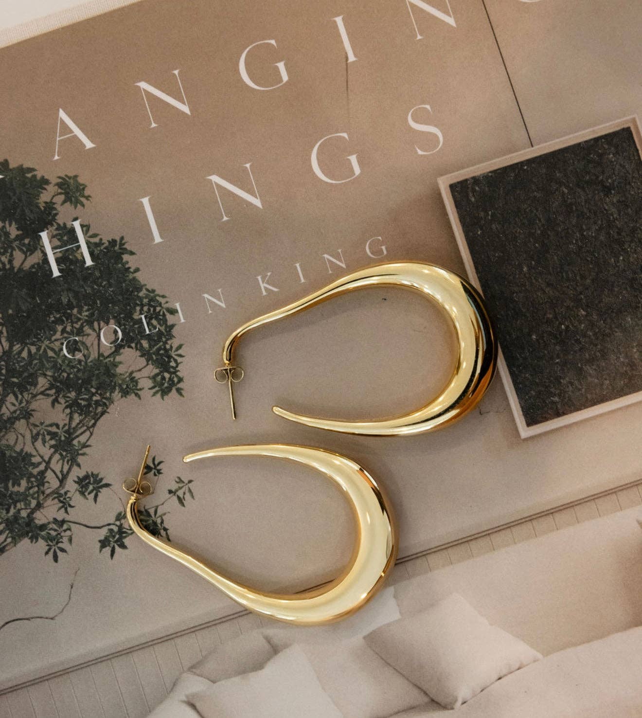 Modern Teardrop Statement Hoops