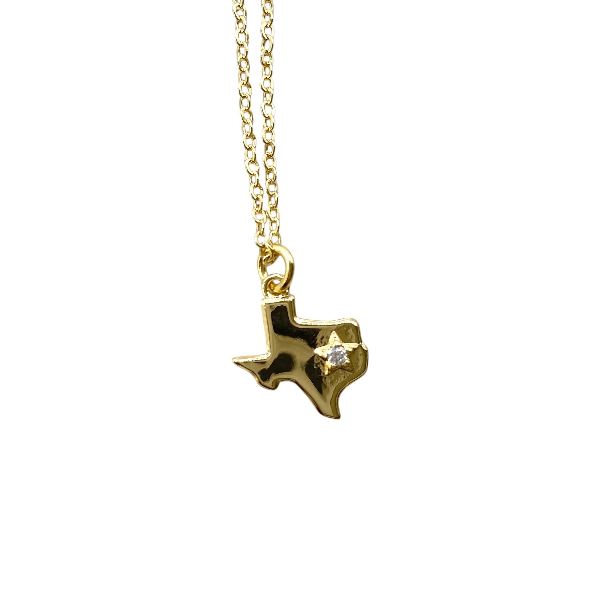 Texas necklace dainty jewelry gold