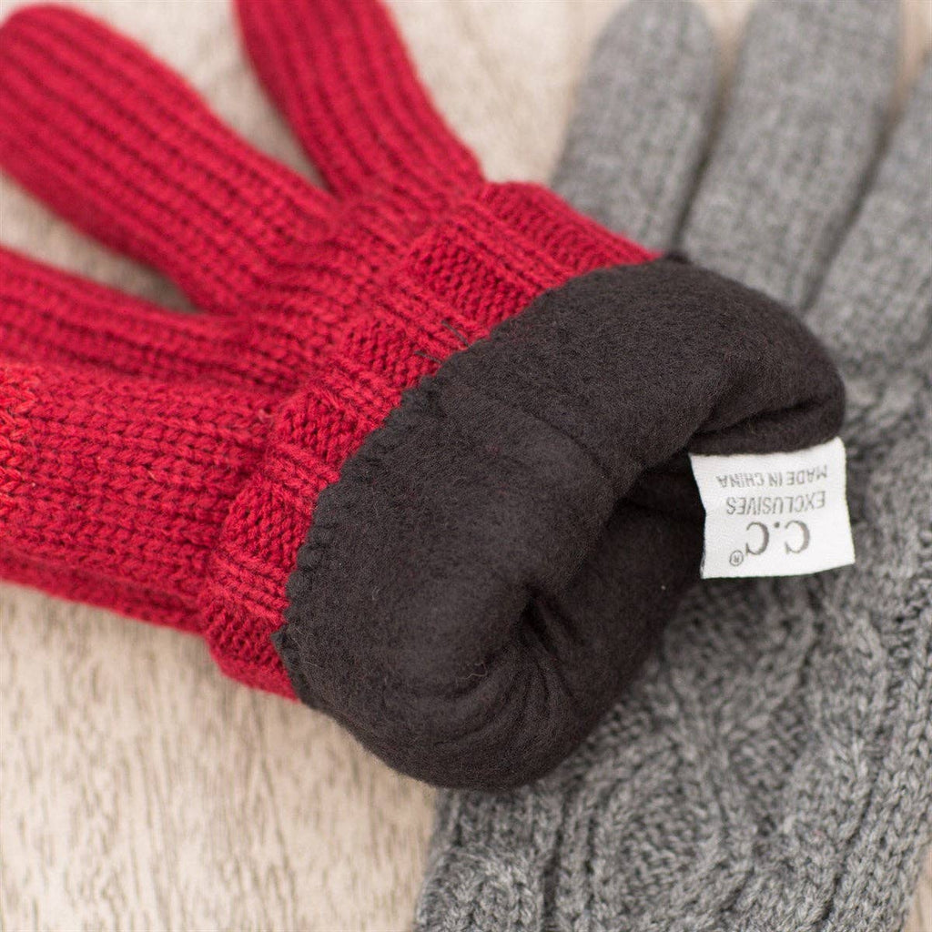 CC Cable Knit Fleece Lined Women's Gloves