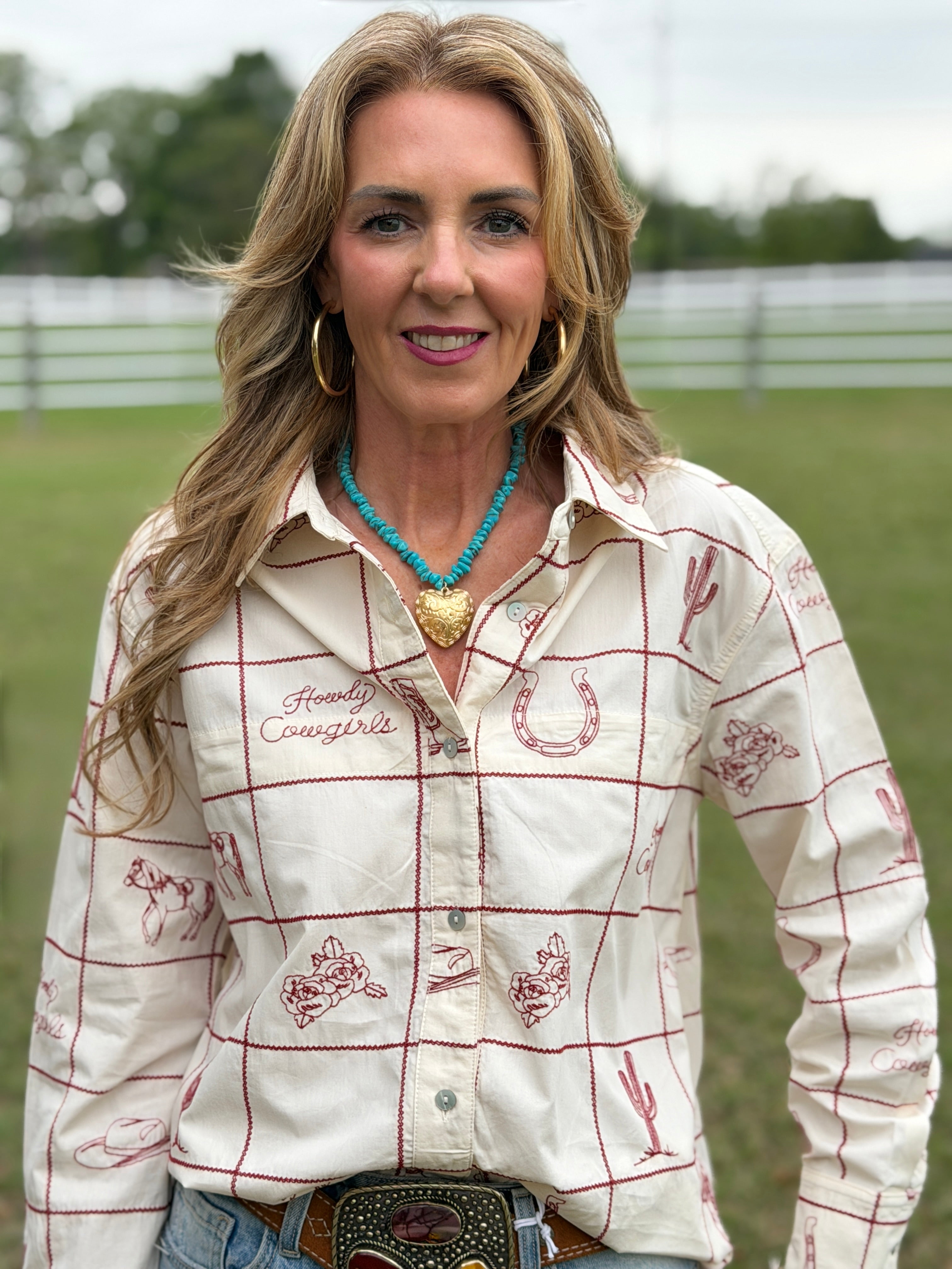 Cherrywood Embroidered Top