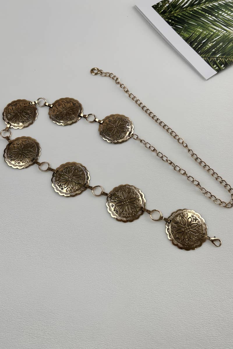 Ethnic Carved Chain Belt – Vintage Style