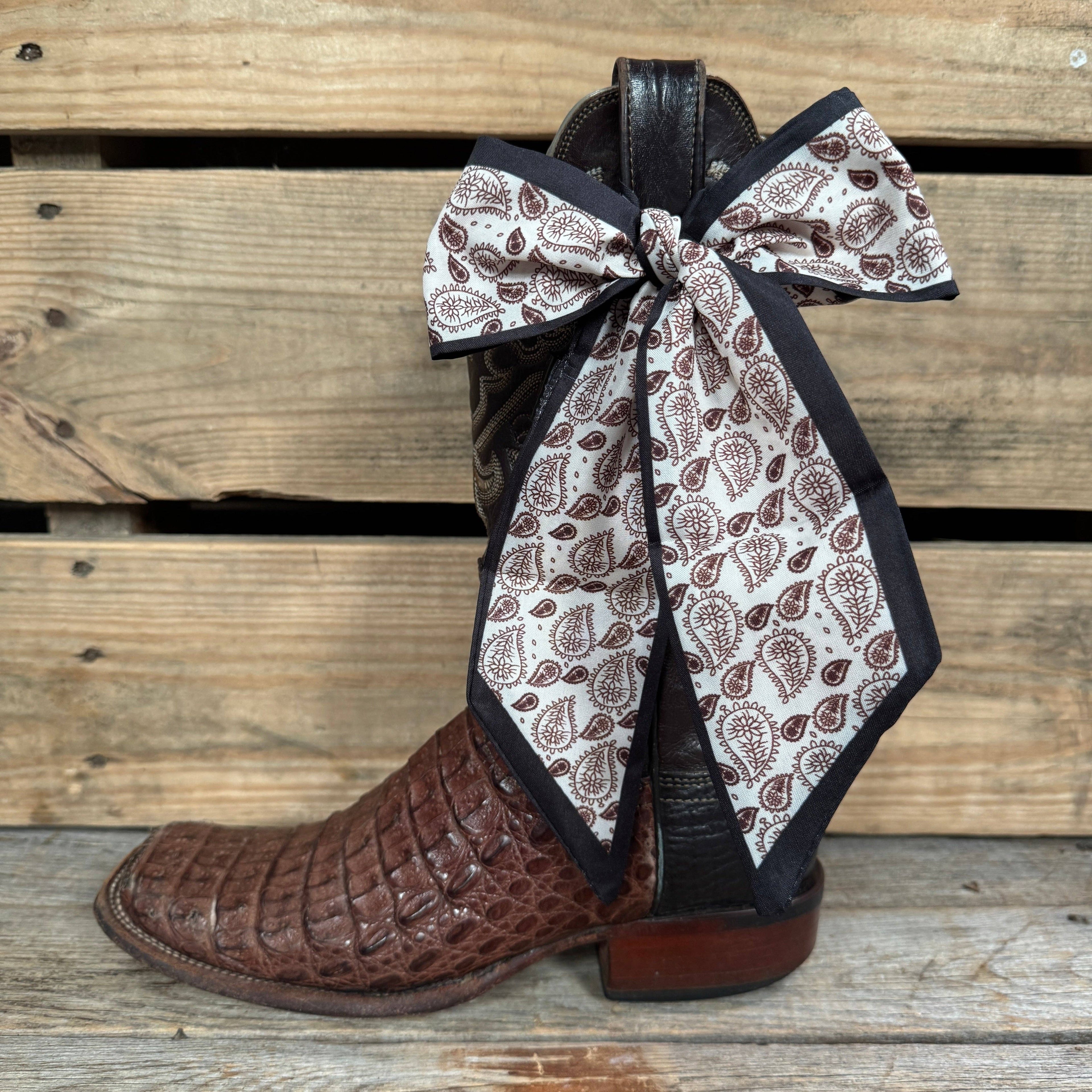 Black and Brown Western Skinny Mini Wild Rag Scarf