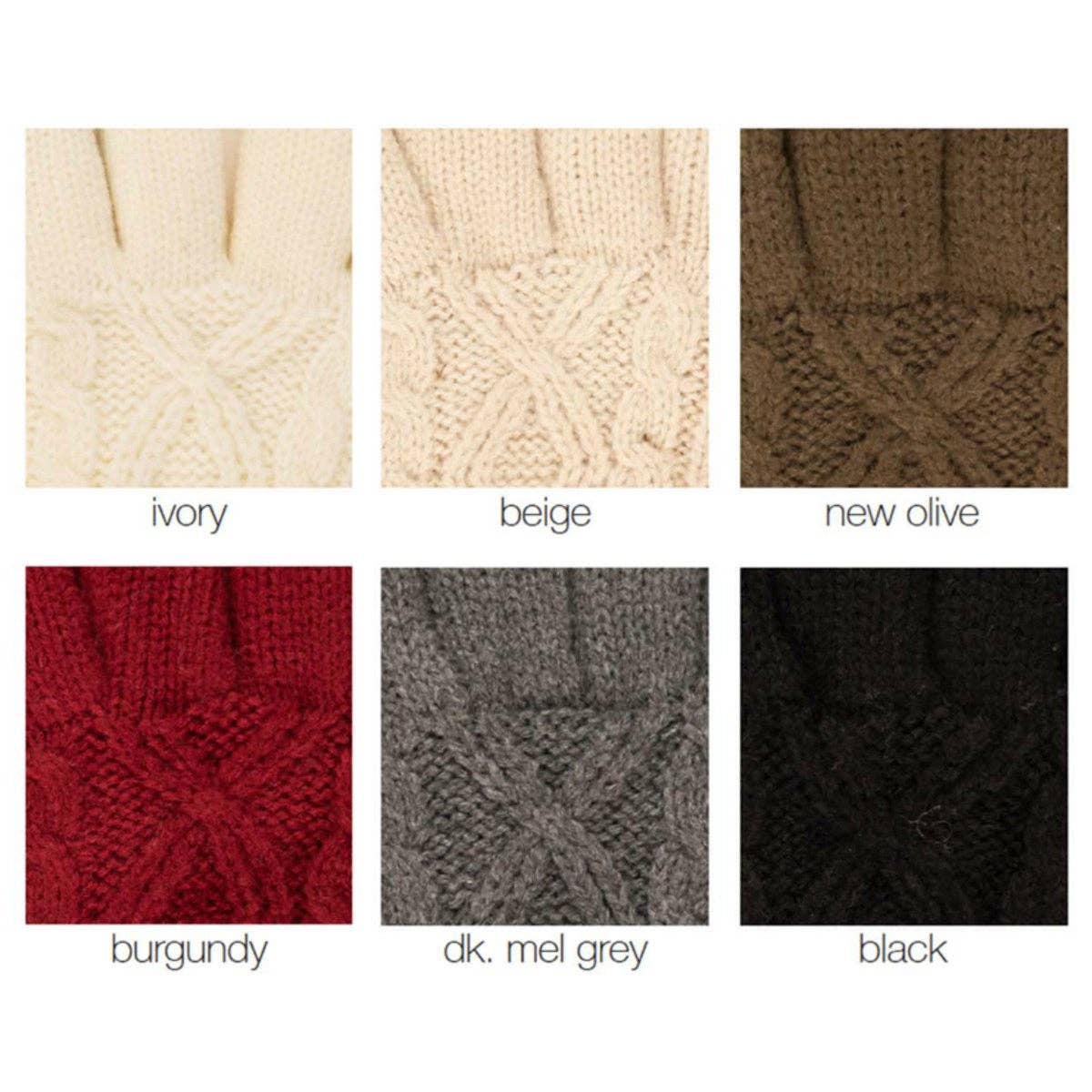CC Cable Knit Fleece Lined Women's Gloves
